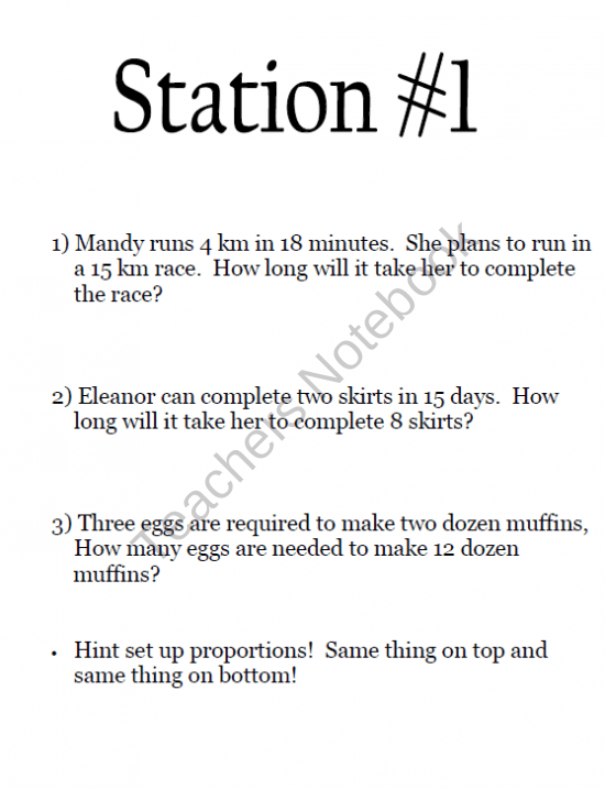 Proportions, Scale Factor, And Similar Figures Stations From