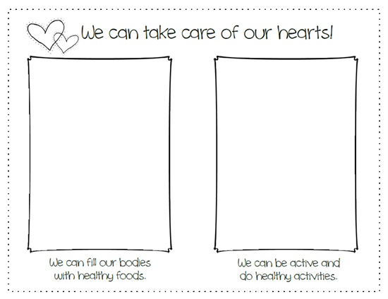 We Can Take Care Of Our Hearts!  Heart Health Month Activity