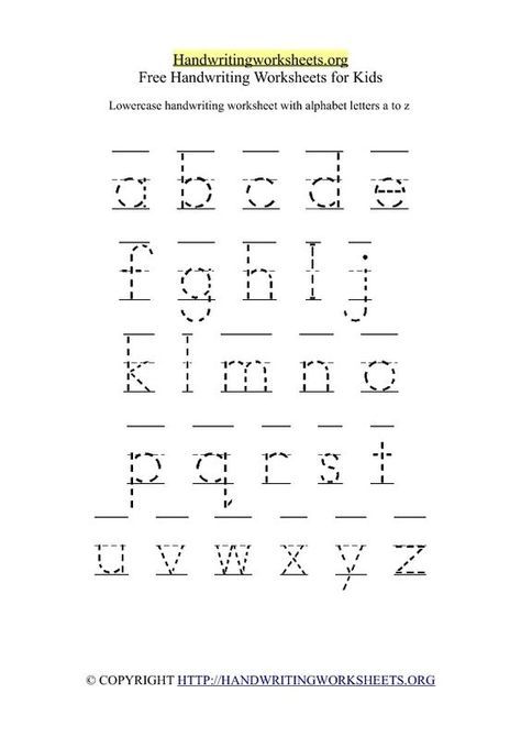 Free Kindergarten Handwriting Worksheets