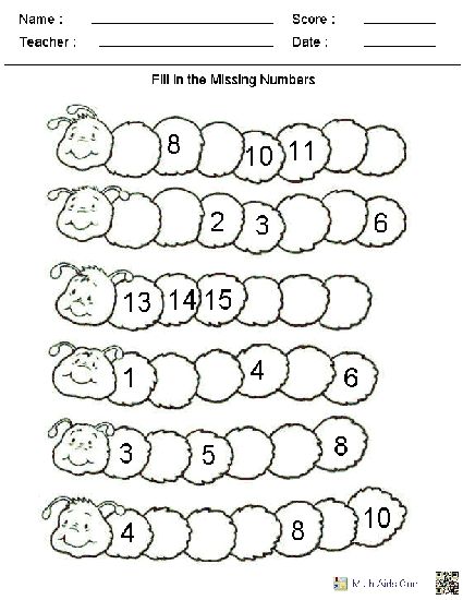 Fill In The Missing Numbers Worksheets, Many Other Worksheets Too