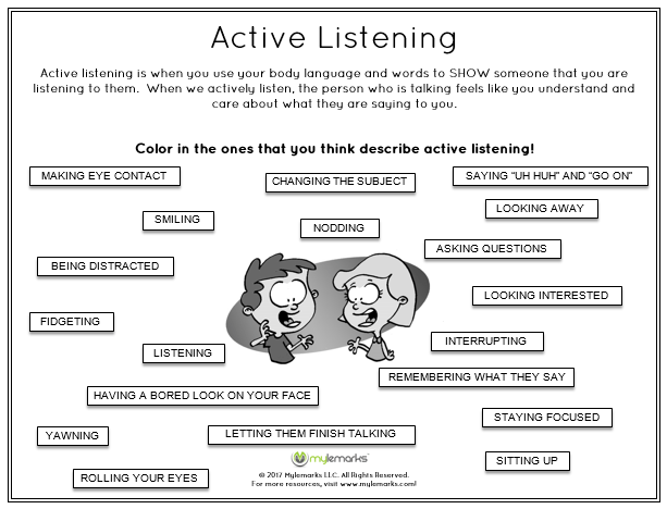Active Listening Worksheets Active Listening Worksheets Download