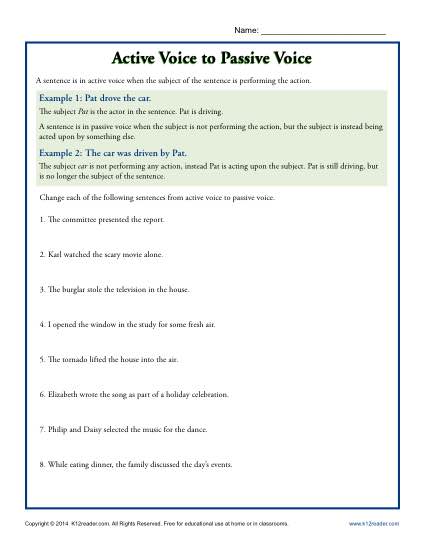 Active Voice To Passive Voice