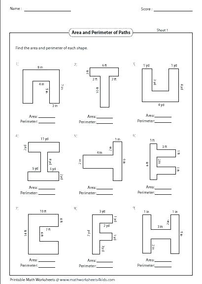 Area And Perimeter Geometry Worksheets Collection Of Download Them
