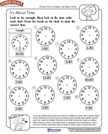 Telling Time Worksheet