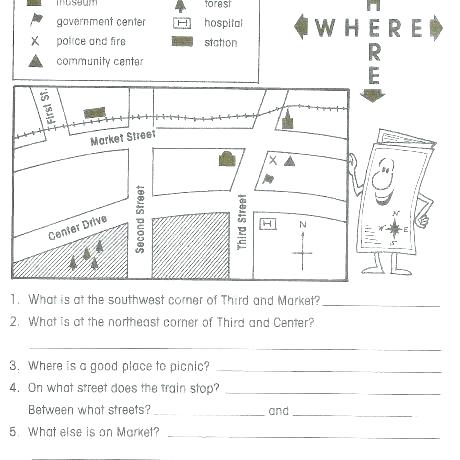 Basic Map Skills Worksheets Free Kindergarten Map Skills