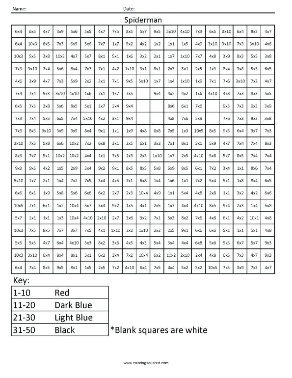 Spiderman Math Worksheets