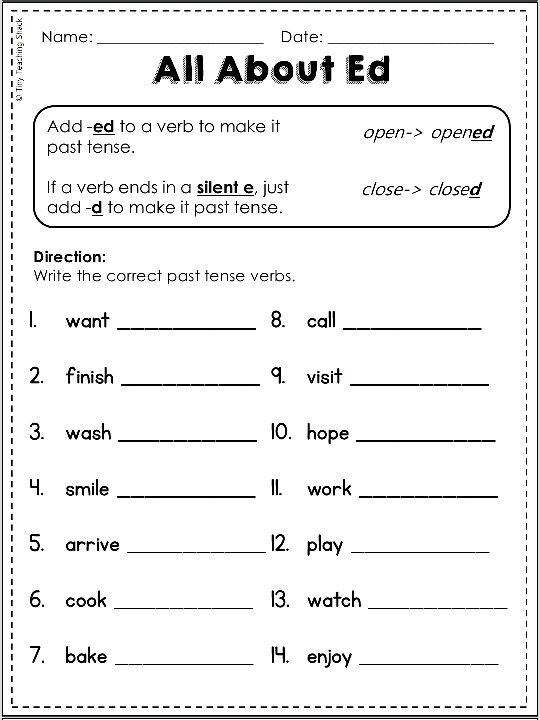 Present, Past, Future Tense  Adding Ed And D To A Verb  First
