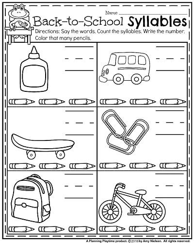 Back To School Kindergarten Worksheets