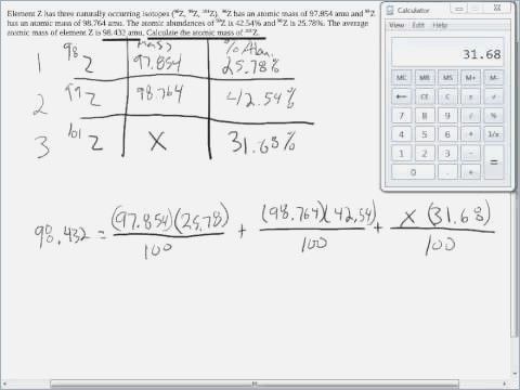 Average Atomic Mass Worksheet