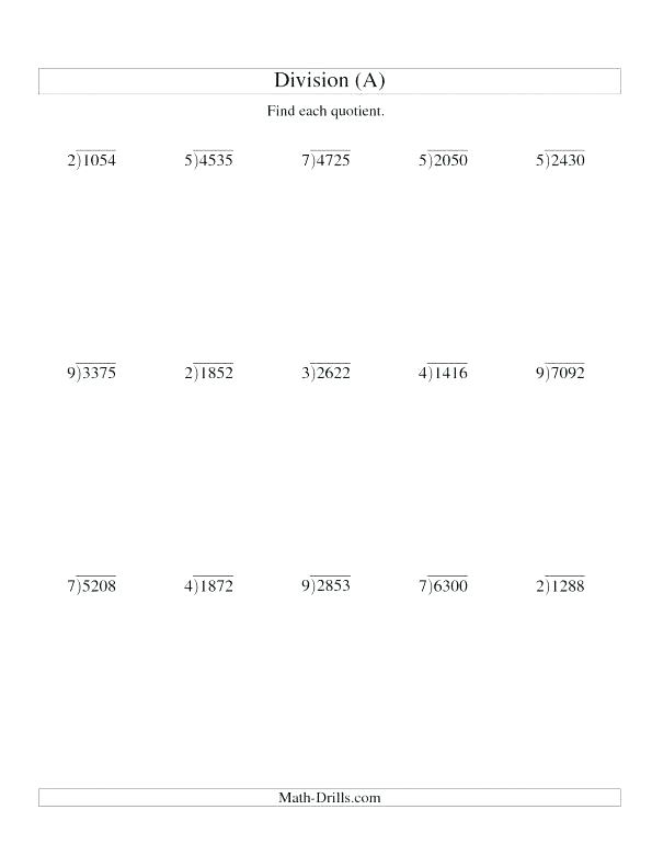 Math Aids Division Worksheets