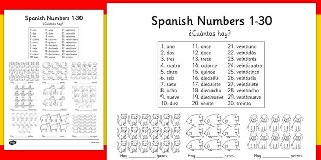 Spanish Numbers 1