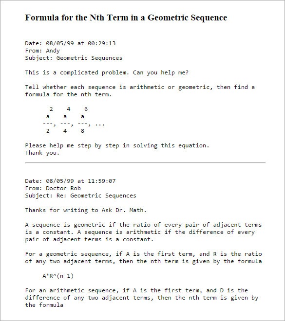 8+ Geometric Sequence Examples