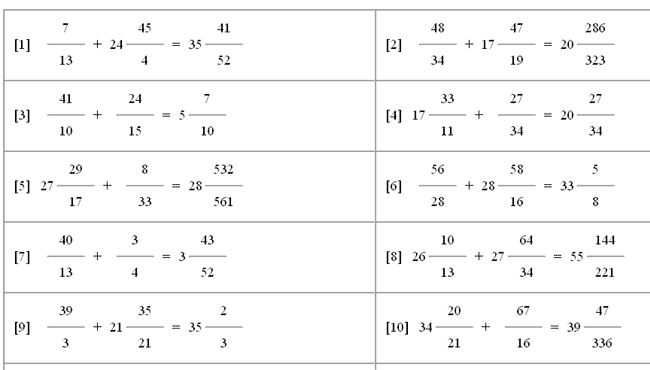 Fraction Answer Key Sample
