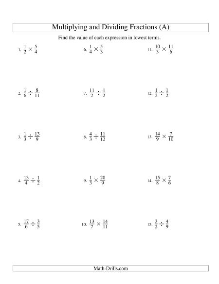 Fractions Worksheets