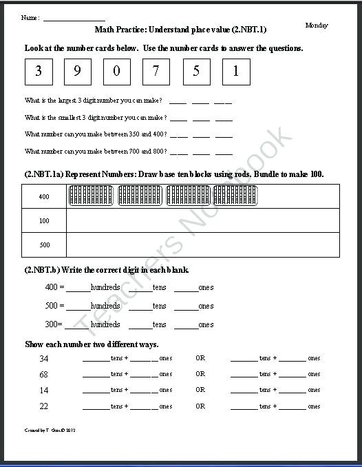 Free Place Value Worksheets 2nd Grade Place Value Worksheets Free