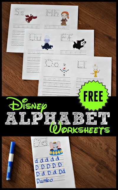 Free Disney Alphabet Worksheets