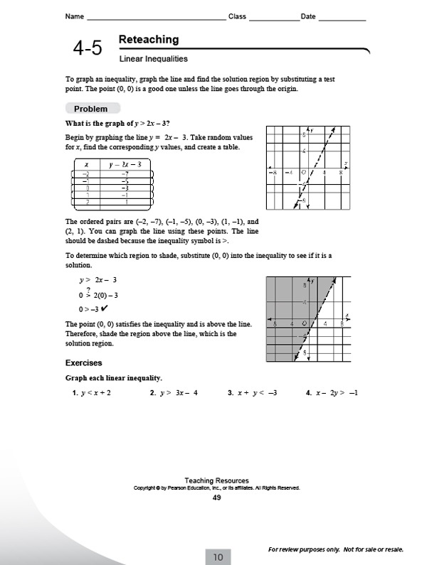 Integrated Math 2 Worksheets