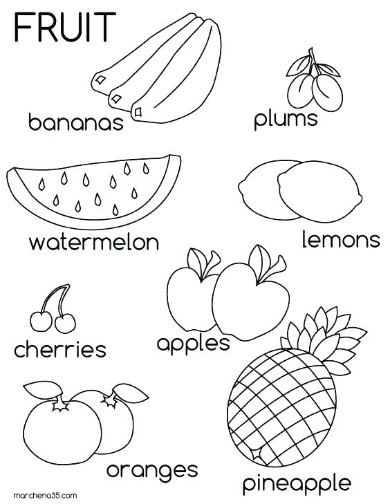 Fruit For Coloring Pages Of Fruits And Vegetables Veggies