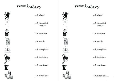 Halloween Vocabulary Worksheets Vocabulary Halloween Rhyming Words