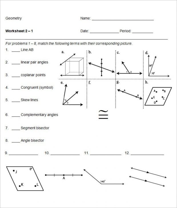 Free Geometry Worksheets For High School â Basic Geometry