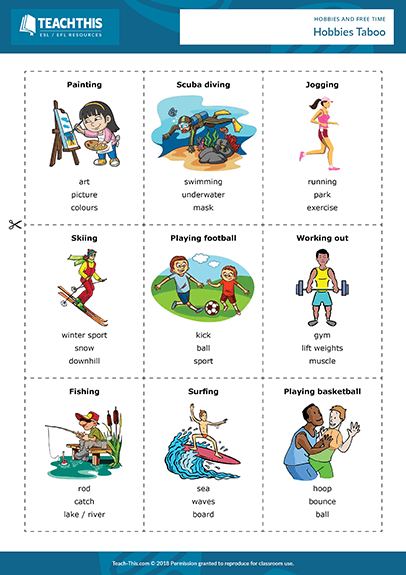 Hobbies Free Time Esl Activities Games Worksheets