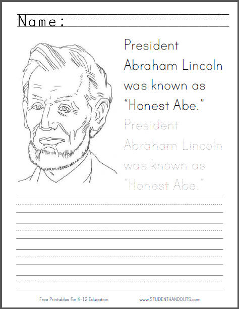 Honest Abe Coloring Page For Kids