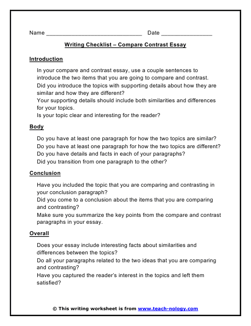 Compare & Contrast Essay  Cheap Admission Paper Ghostwriting