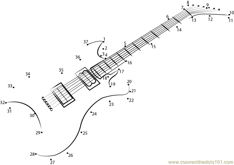Guitar Connect The Dots Printable Worksheets