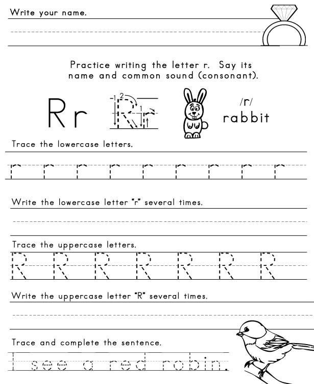 Letter R Worksheets For Pre-k