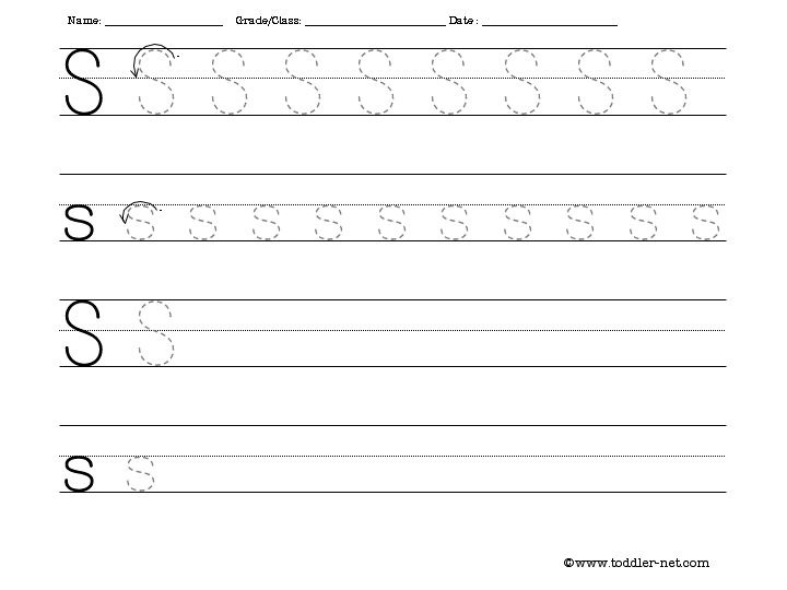 Tracing And Writing Letter S Worksheet