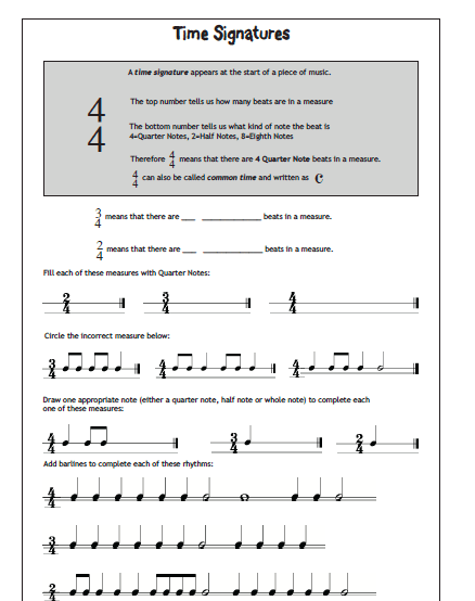 Music Worksheets For Middle School