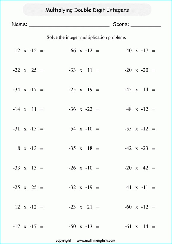 Integrated Math 2 Worksheets