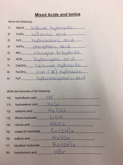 Nomenclature Worksheet Answers Nomenclature Worksheet 3 2018