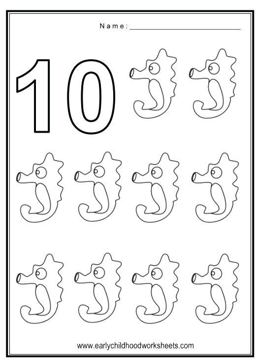 Number 10 Worksheets Preschool Number Worksheets 1 10 Pdf