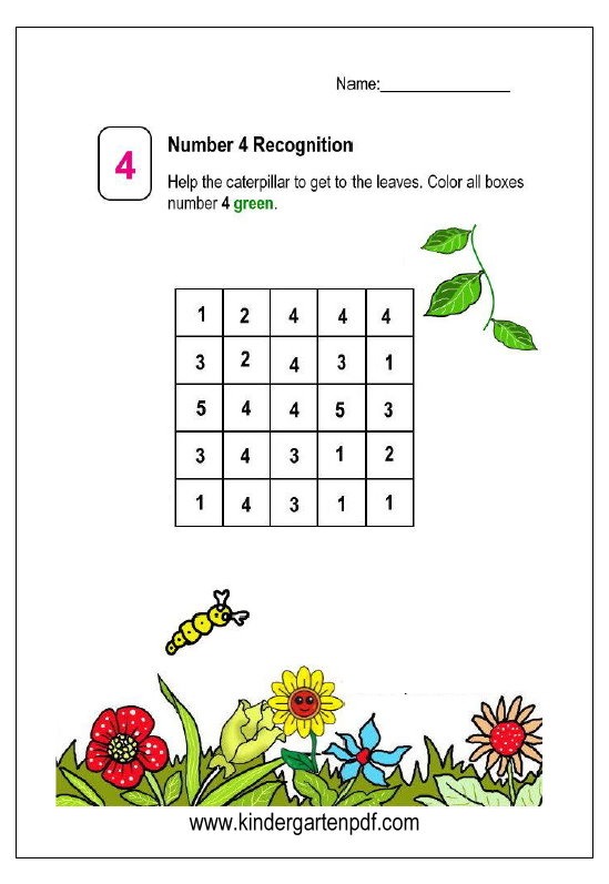 Free Nursery Worksheets  Numbers Recognition Worksheets For