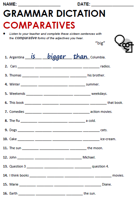 Adjective Worksheet Pdf