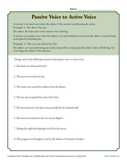 Passive Voice To Active Voice