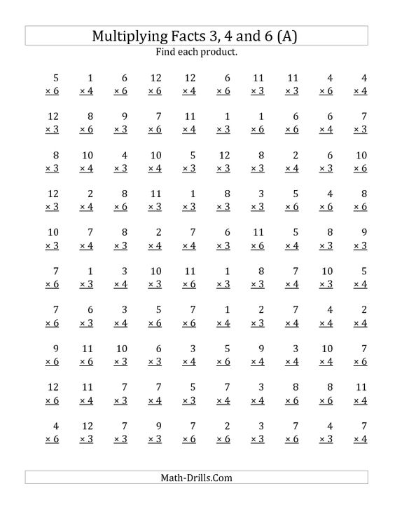 Multiplication Worksheets 6th Grade  Multiplication