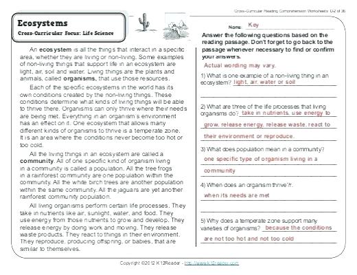 Populations And Ecosystems Worksheets