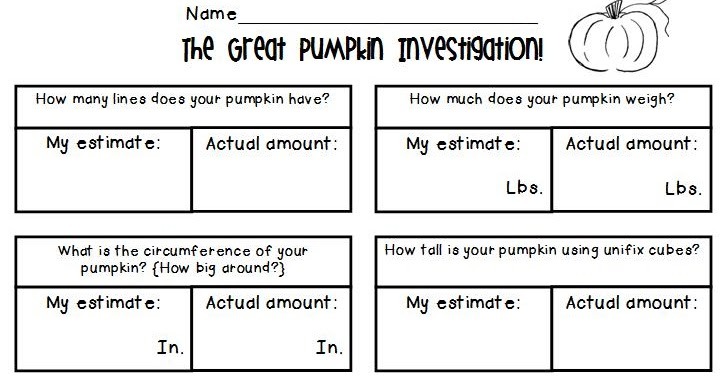 Simply Second Grade  Pumpkin Investigation {freebie}