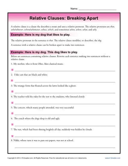 Relative Clauses  Breaking Apart