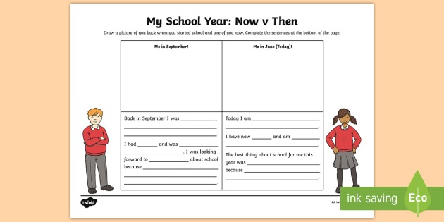 My School Year Writing Worksheet   Activity Sheet