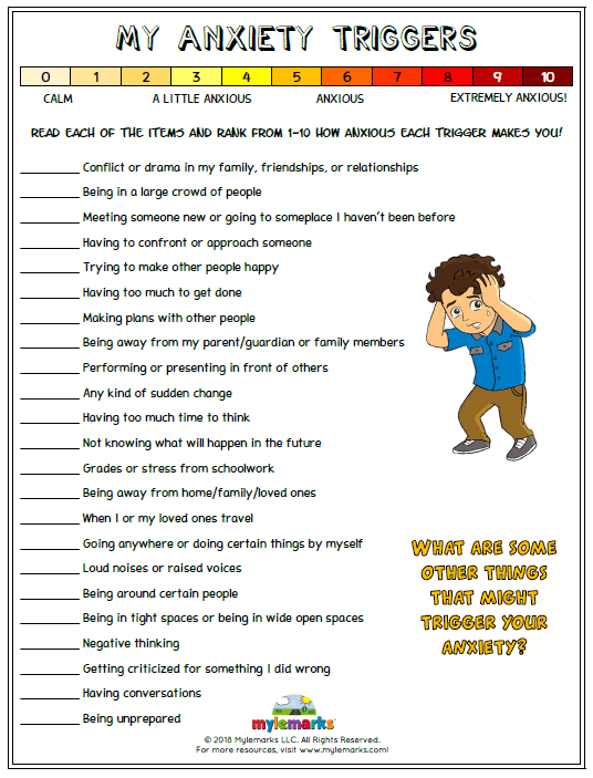 Anxiety Worksheets For Kids And Teens