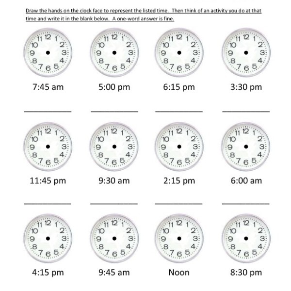 Second Grade Reading Clocks Worksheet 10 â One Page Worksheets