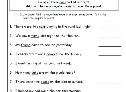 Singular Vs Plural Worksheets Singular And Plural Nouns Worksheet