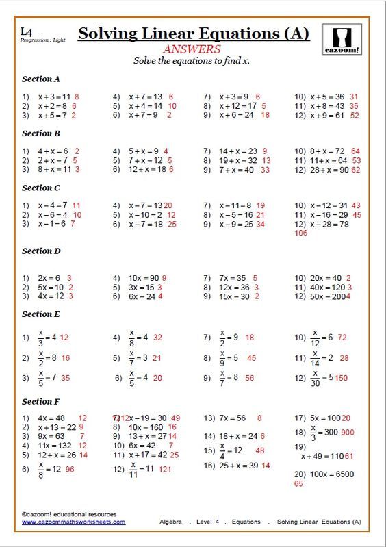 Word Problems With Variables Worksheets