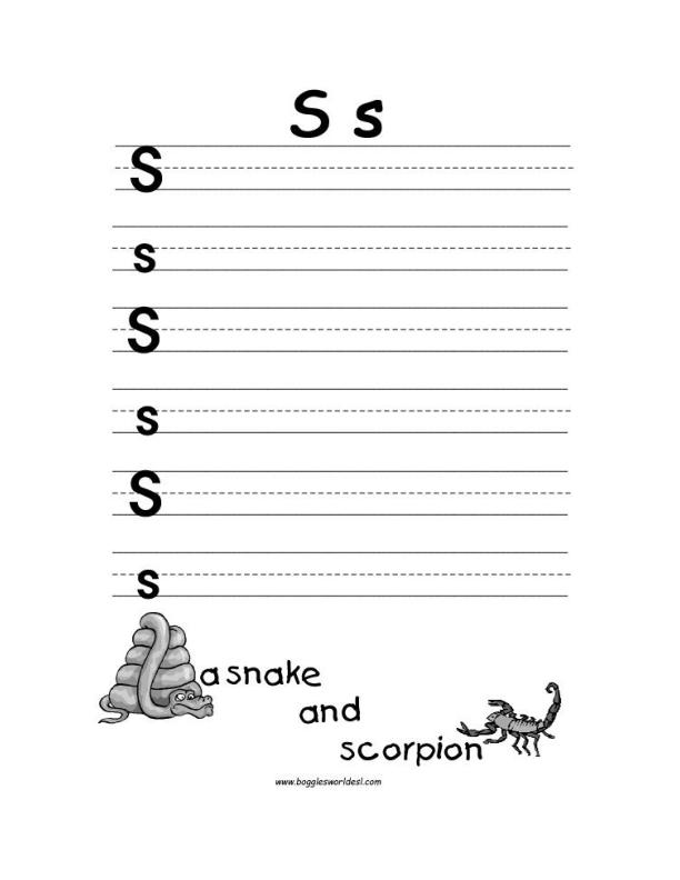Letter S Alphabet Worksheets