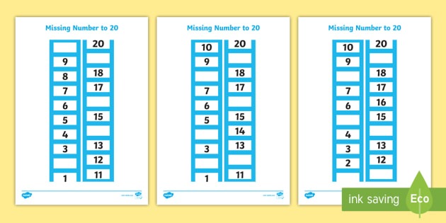 Count Backwards From 20 Missing Number Worksheet   Worksheets