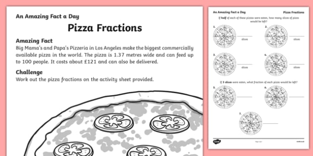 Pizza Fractions Worksheet   Worksheet, Worksheet