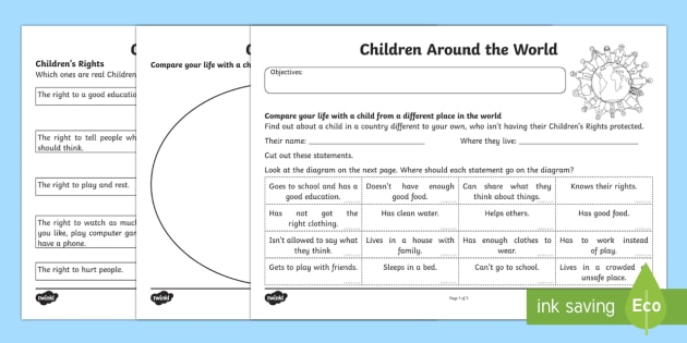 Universal Children's Day  Children Around The World Worksheet